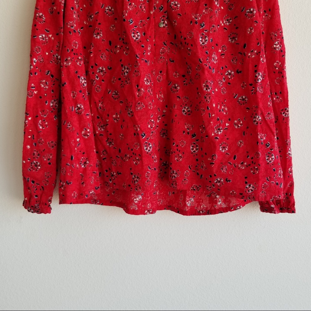 Lucky Brand | floral | red | peasant | top | S - Picture 2 of 5